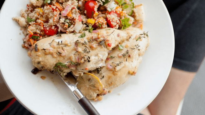 Somon cu Quinoa pe dietă proteică